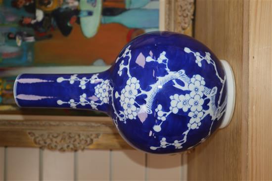 A Chinese blue and white prunus vase height 32cm